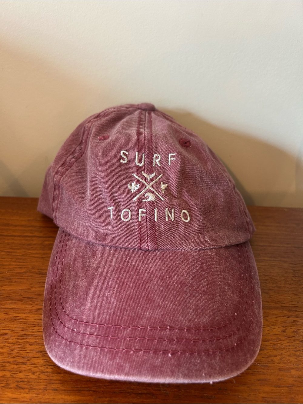 Surf Tofino Cotton Hat Washed Maroon Pink Baseball Cap